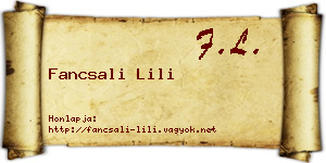 Fancsali Lili névjegykártya