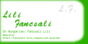 lili fancsali business card